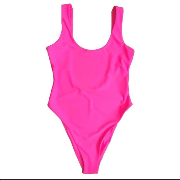 Hot Pink Barbie One Piece Bathing Suit - Picture 2 of 6